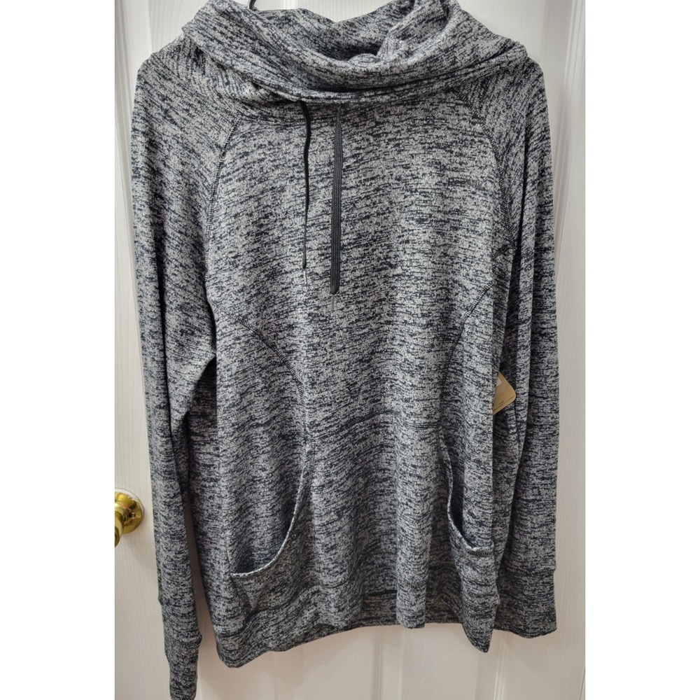 Reebok Women's XL Hoodie Sweatshirt Sweater Black Gray Heather NWT